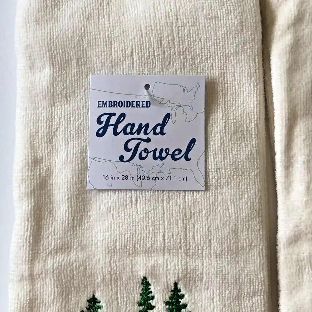 Cabin Sweet Cabin Hand Towels Embroidered Home Bathroom Rustic Camp Set of 2